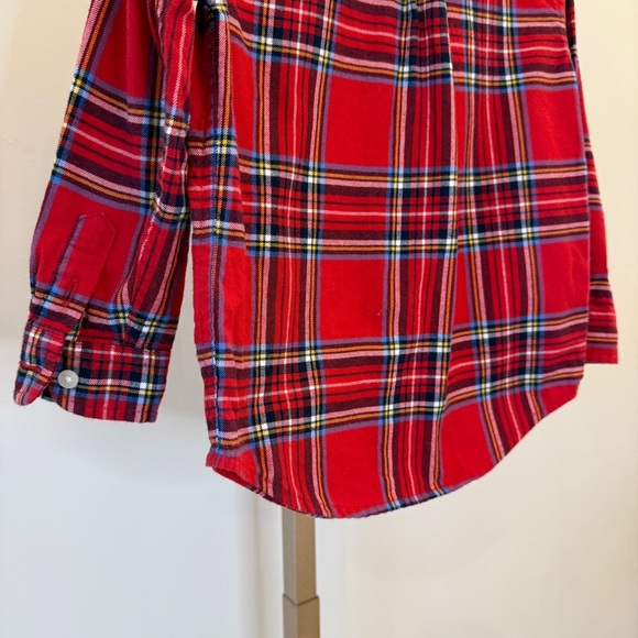 Janie & Jack Boys Red Plaid Button-Up Shirt Size 3 Long Sleeve Collared Top - Picture 7 of 8